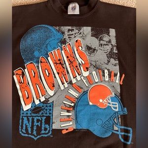 Rare Cleveland Browns 1991 Logo 7 NFL Vintage Crewneck Sweatshirt Adult Large